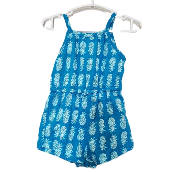 Old Navy Baby Girl's Sleeveless Pineapple Print Jersey-Knit Romper Size 3-6M - Picture 1 of 10